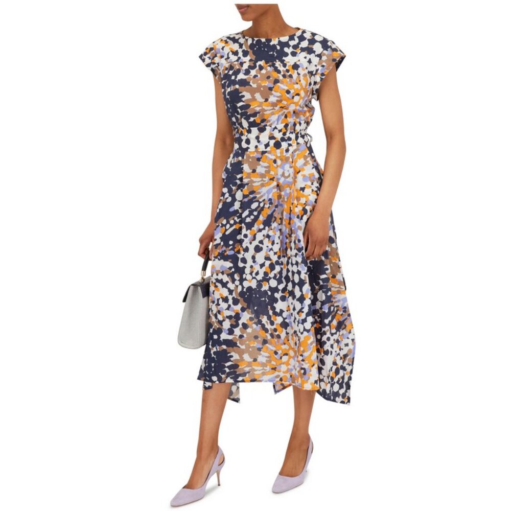 NEW $690 Bogner Nava Dress! 4 8 Sleeveless Lightweight Cotton Colorful Design